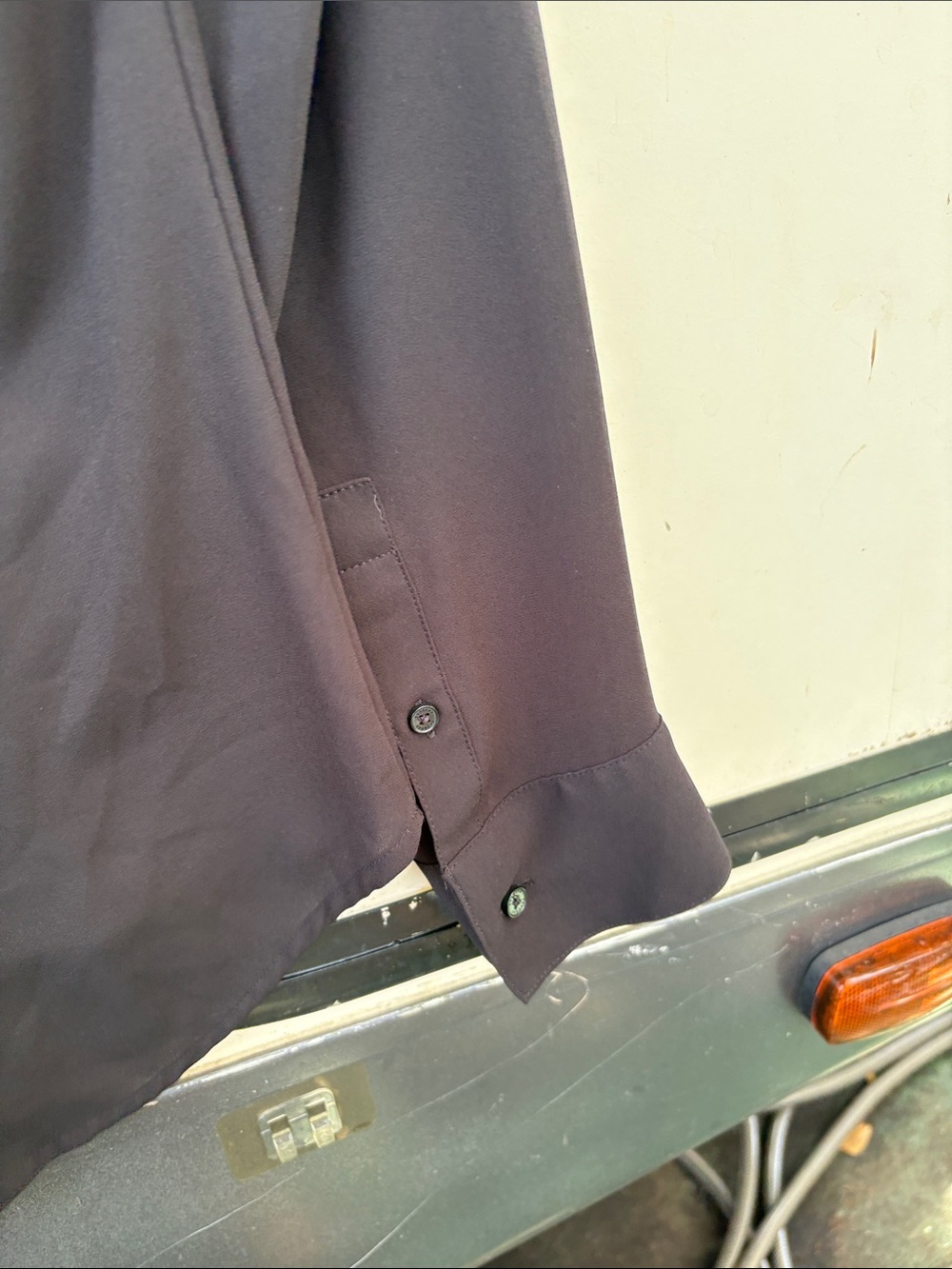 Express Black Button-Front Collared Blouse - Picture 5 of 7